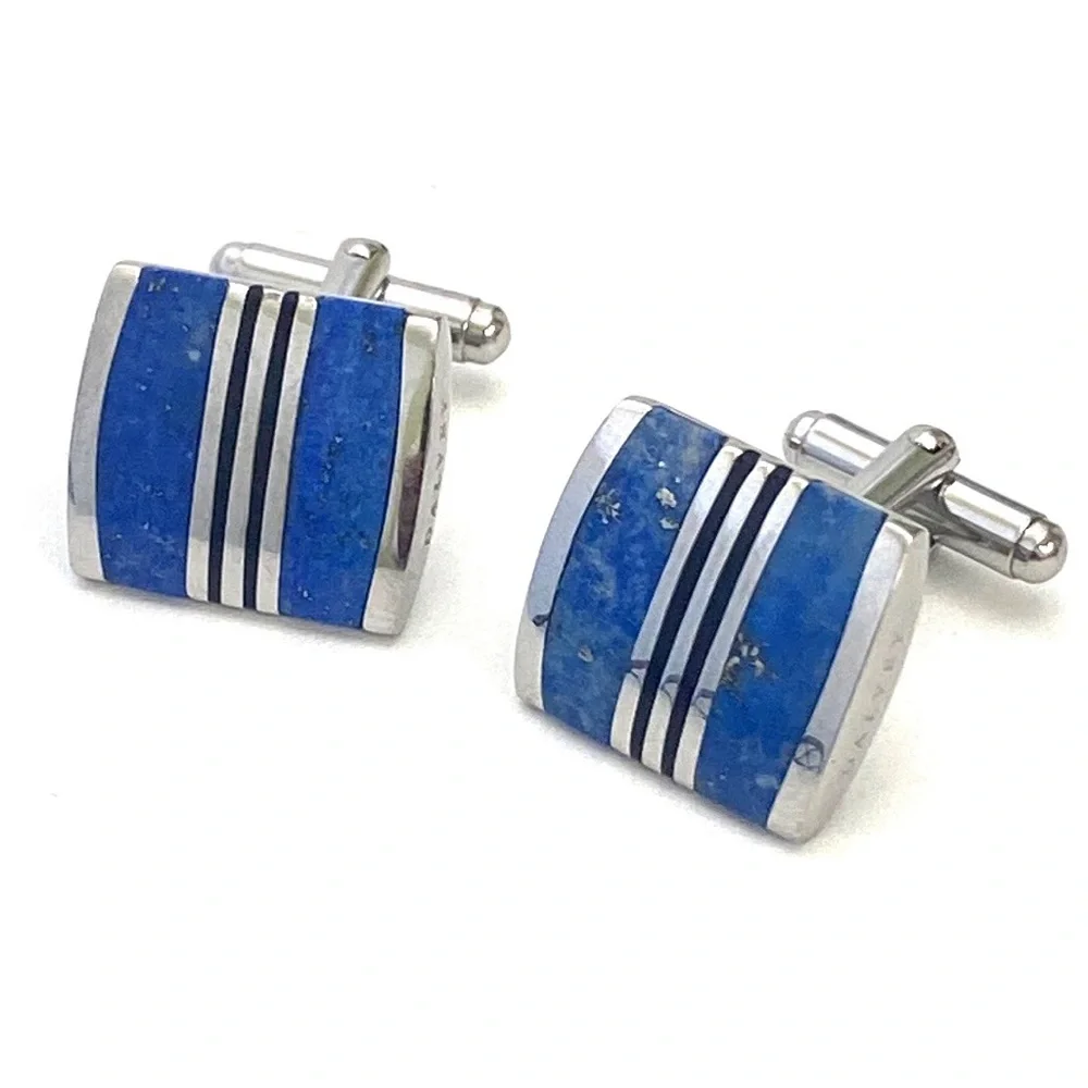 Dalvey Men's Admiralty Lapis Lazuli/Silver Cufflinks